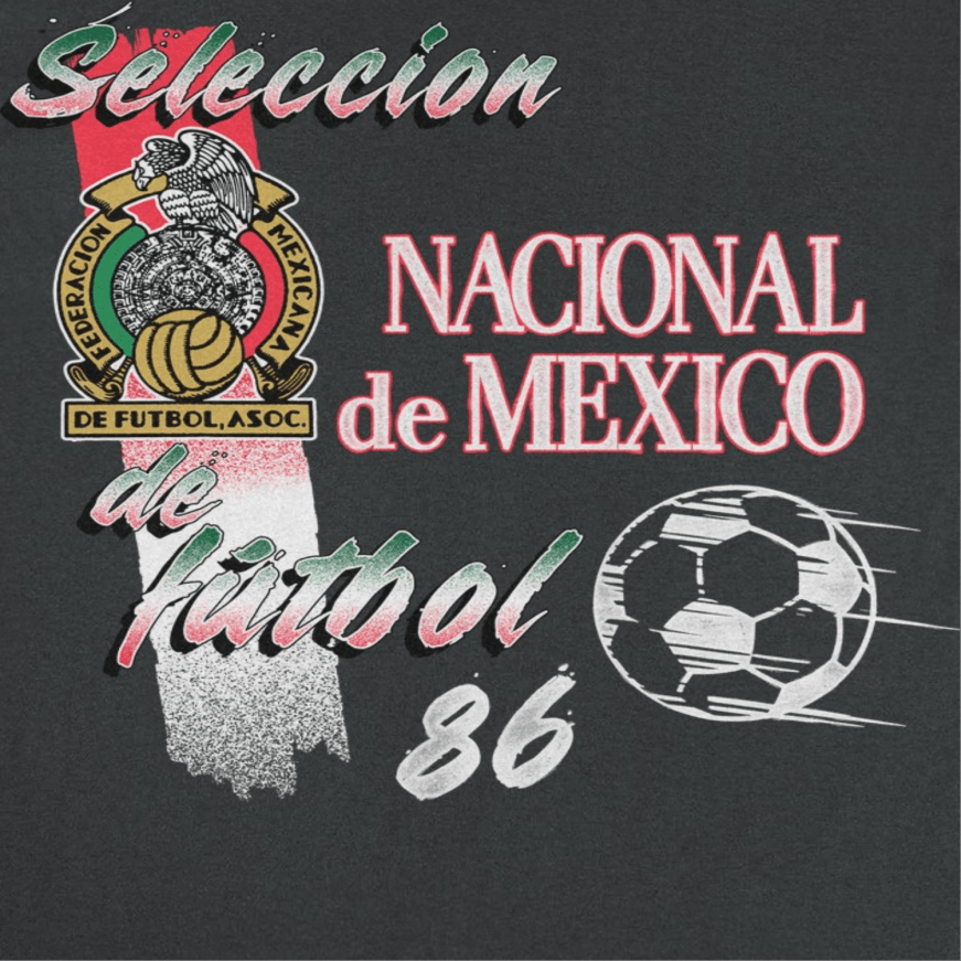 Toffs Retro Soccer Futbol Nacional De Mexico Black T-Shirt - AMPED