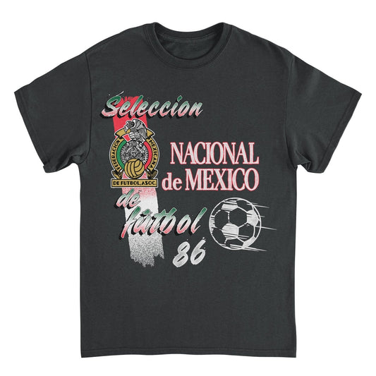 Toffs Retro Soccer Futbol Nacional De Mexico Black T-Shirt - AMPED