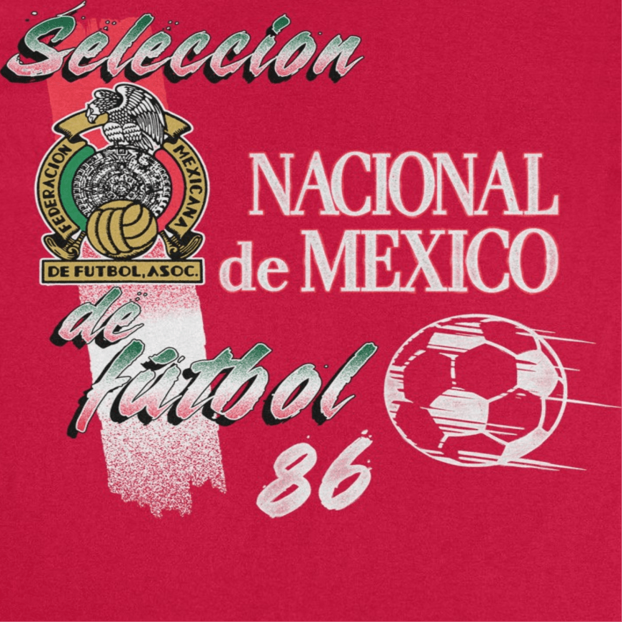 Toffs Retro Soccer Futbol Nacional De Mexico Red T-Shirt - AMPED