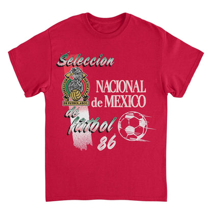 Toffs Retro Soccer Futbol Nacional De Mexico Red T-Shirt - AMPED