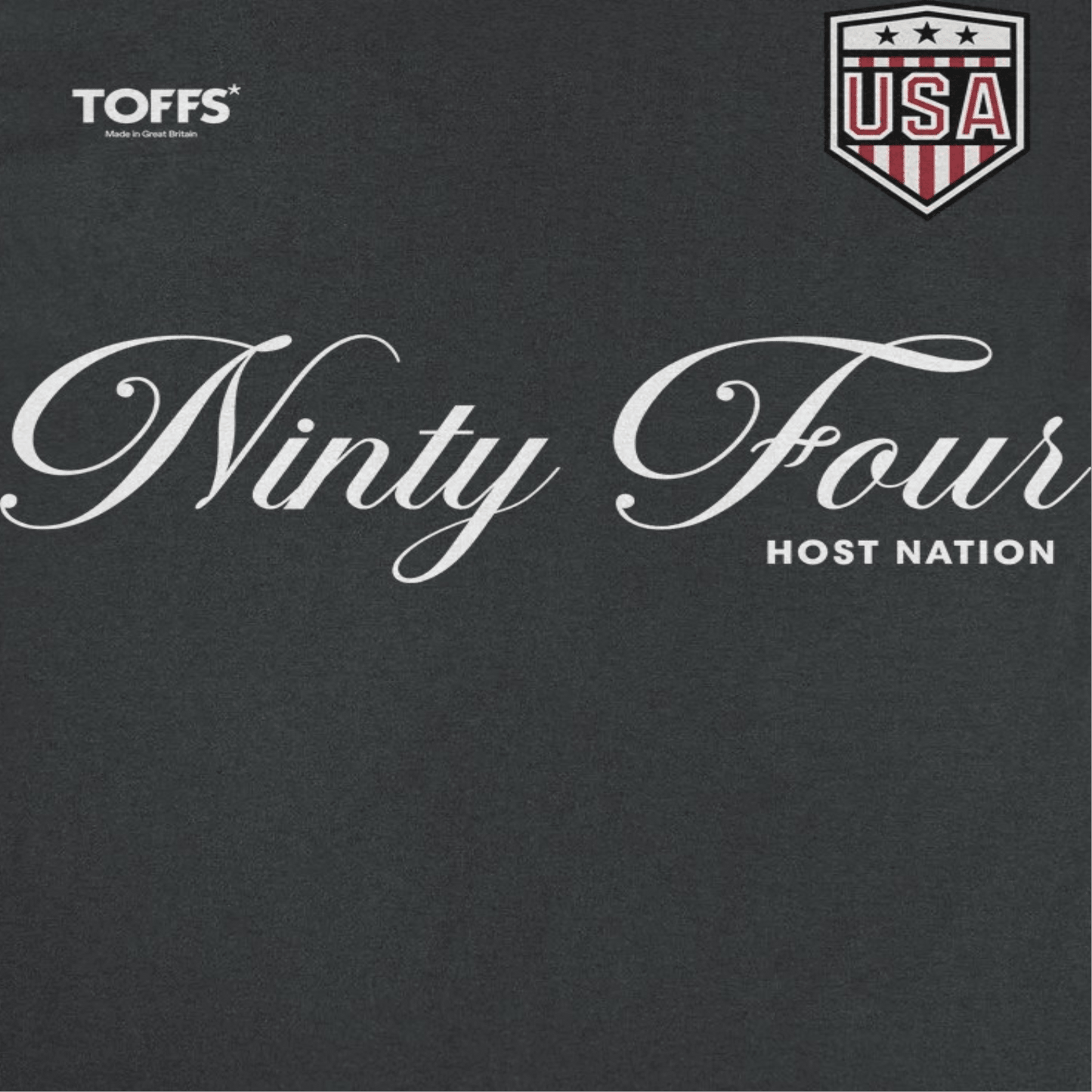 Toffs Retro Soccer Futbol Ninty Four Host Nation Black T-Shirt - AMPED