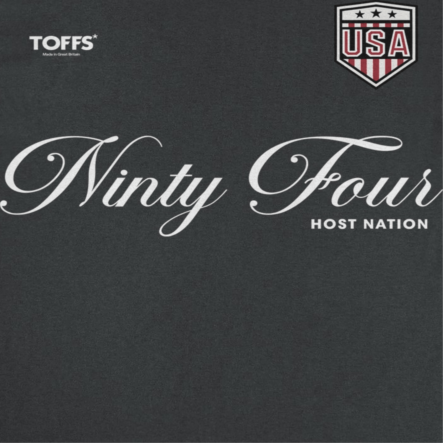 Toffs Retro Soccer Futbol Ninty Four Host Nation Black T-Shirt - AMPED