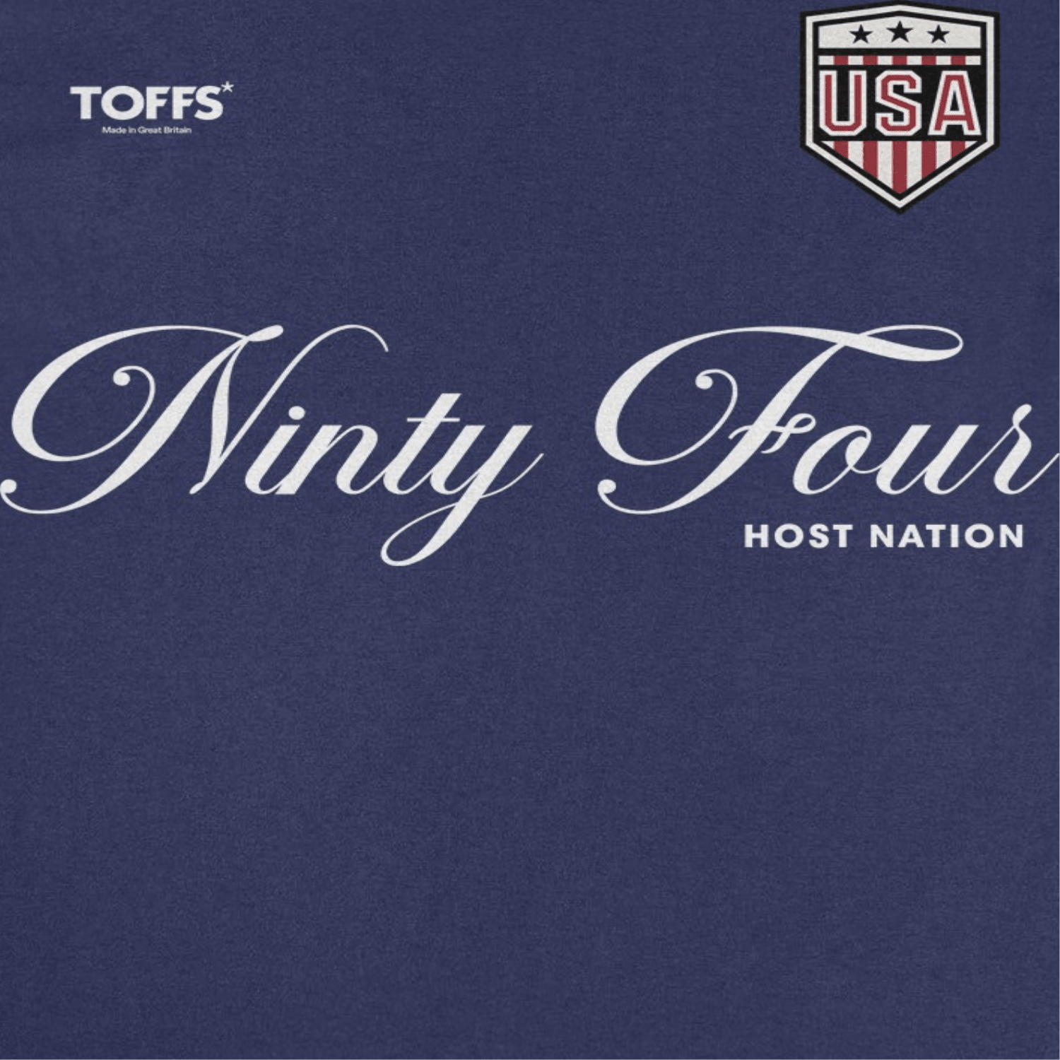 Toffs Retro Soccer Futbol Ninty Four Host Nation Navy T-Shirt - AMPED