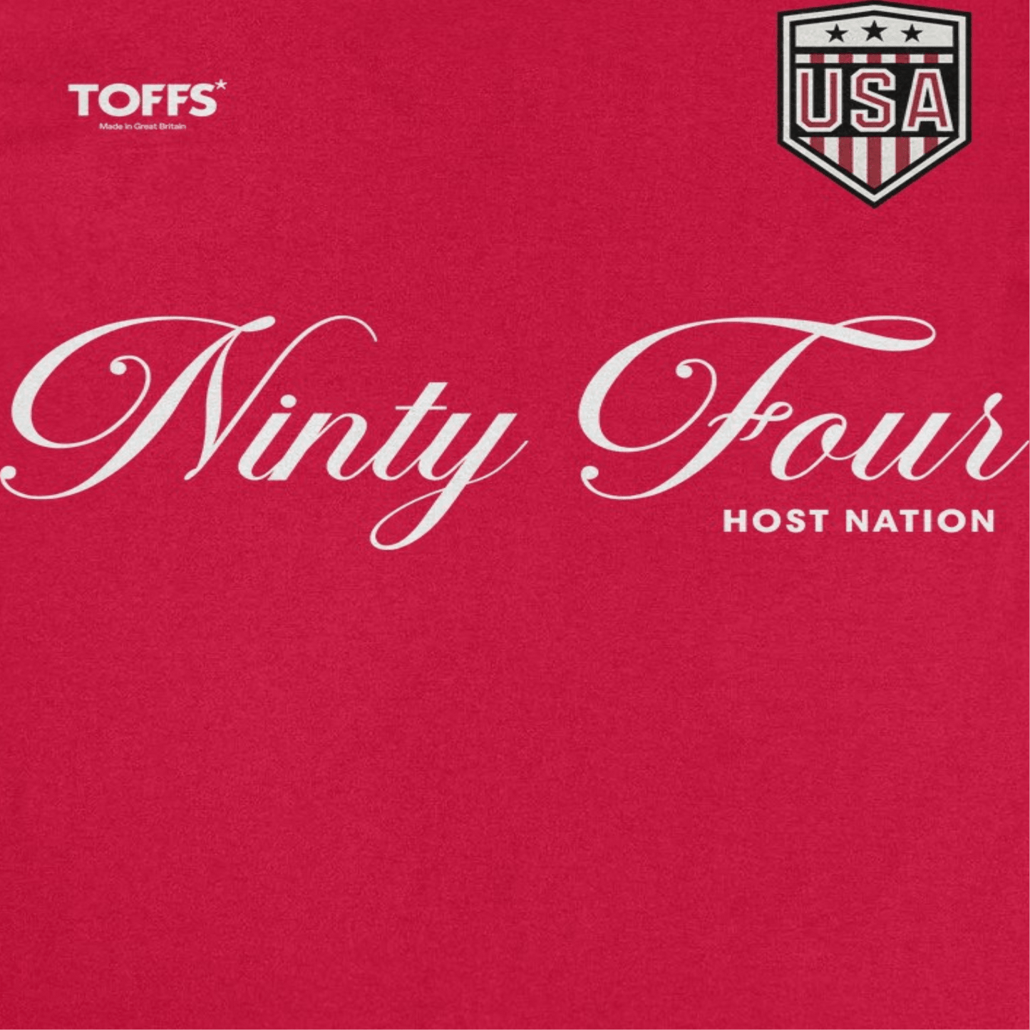 Toffs Retro Soccer Futbol Ninty Four Host Nation Red T-Shirt - AMPED