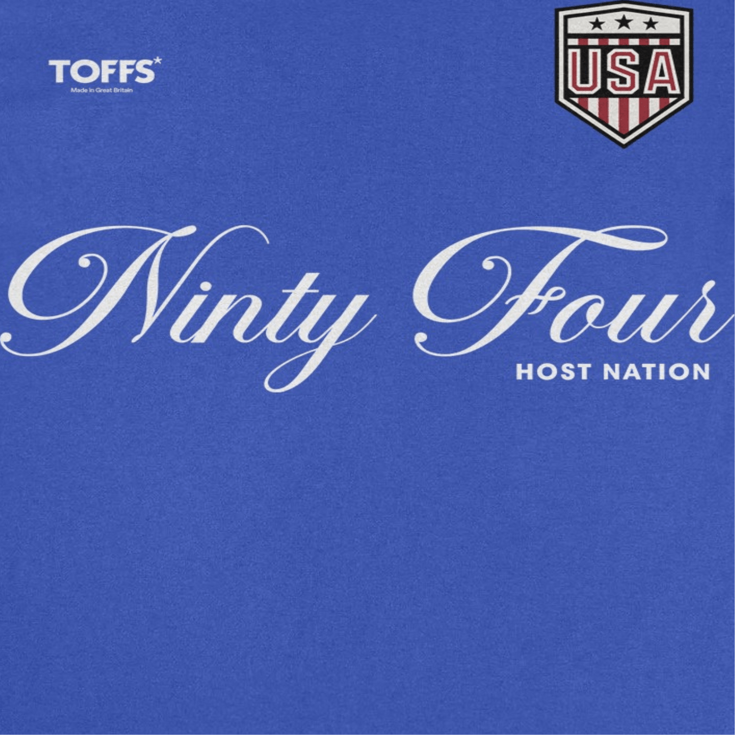 Toffs Retro Soccer Futbol Ninty Four Host Nation Royal T-Shirt - AMPED