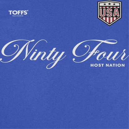 Toffs Retro Soccer Futbol Ninty Four Host Nation Royal T-Shirt - AMPED