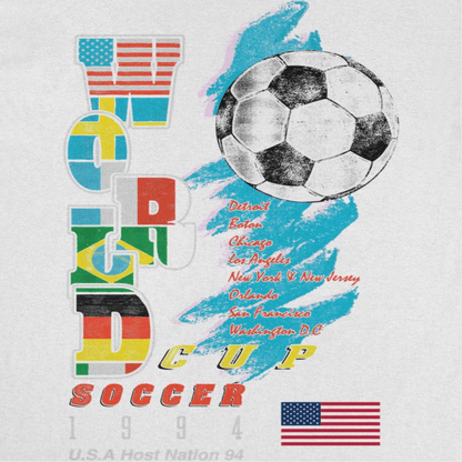 Toffs Retro Soccer Futbol World Soccer Cup White T-Shirt - AMPED