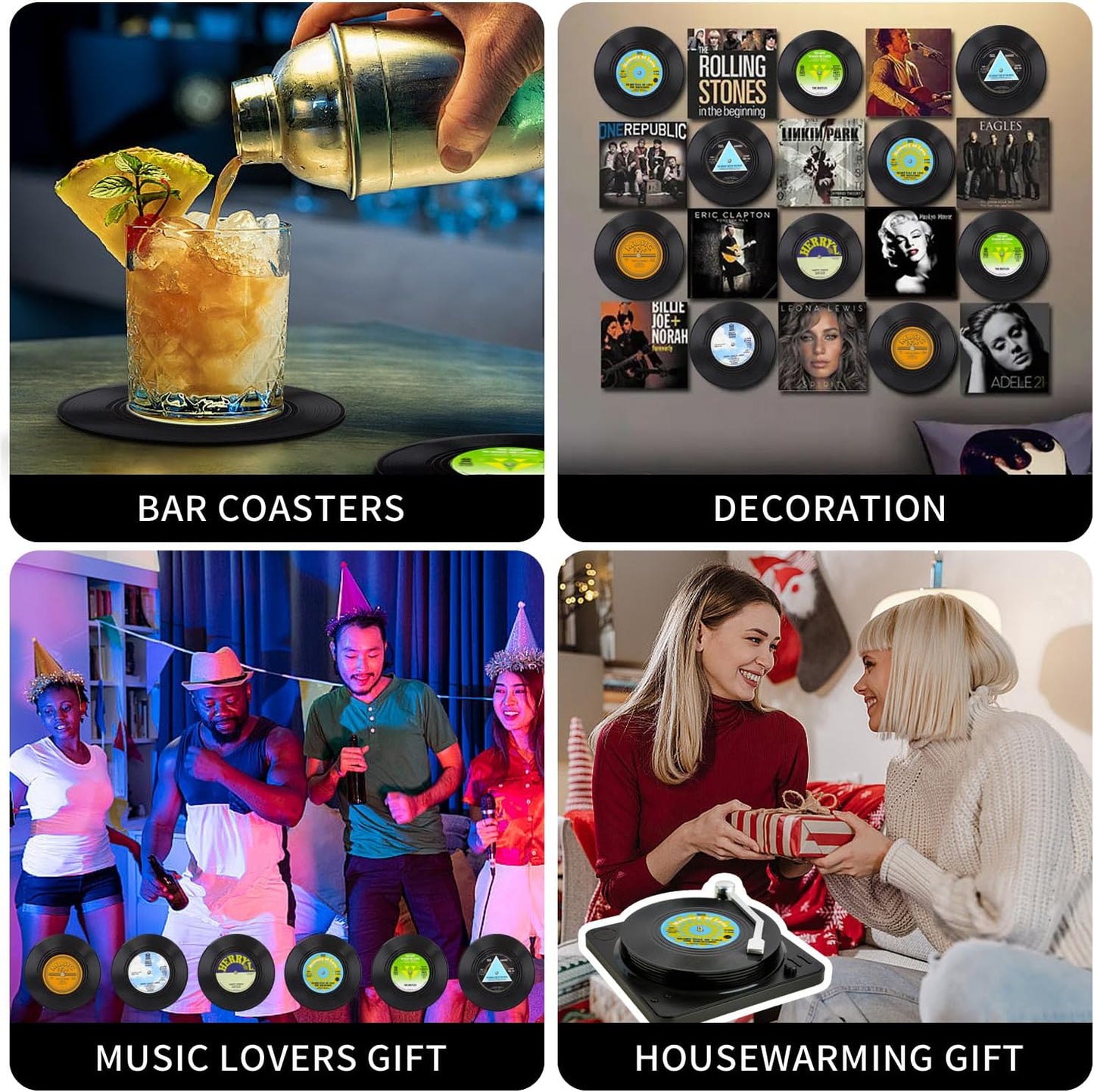 Vinil Drink Coasters Set - AMPED