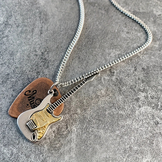Vintage Guitar & Pick Necklace - AMPED