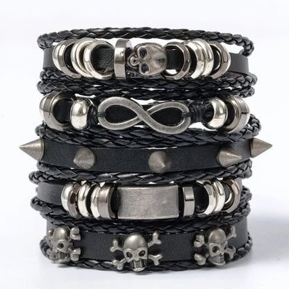 Vintage Punk Leather Bracelet Set - AMPED