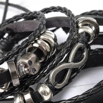 Vintage Punk Leather Bracelet Set - AMPED