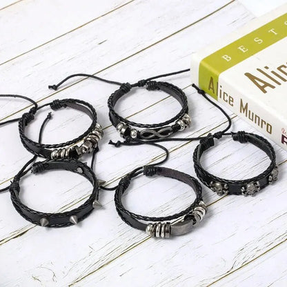 Vintage Punk Leather Bracelet Set - AMPED