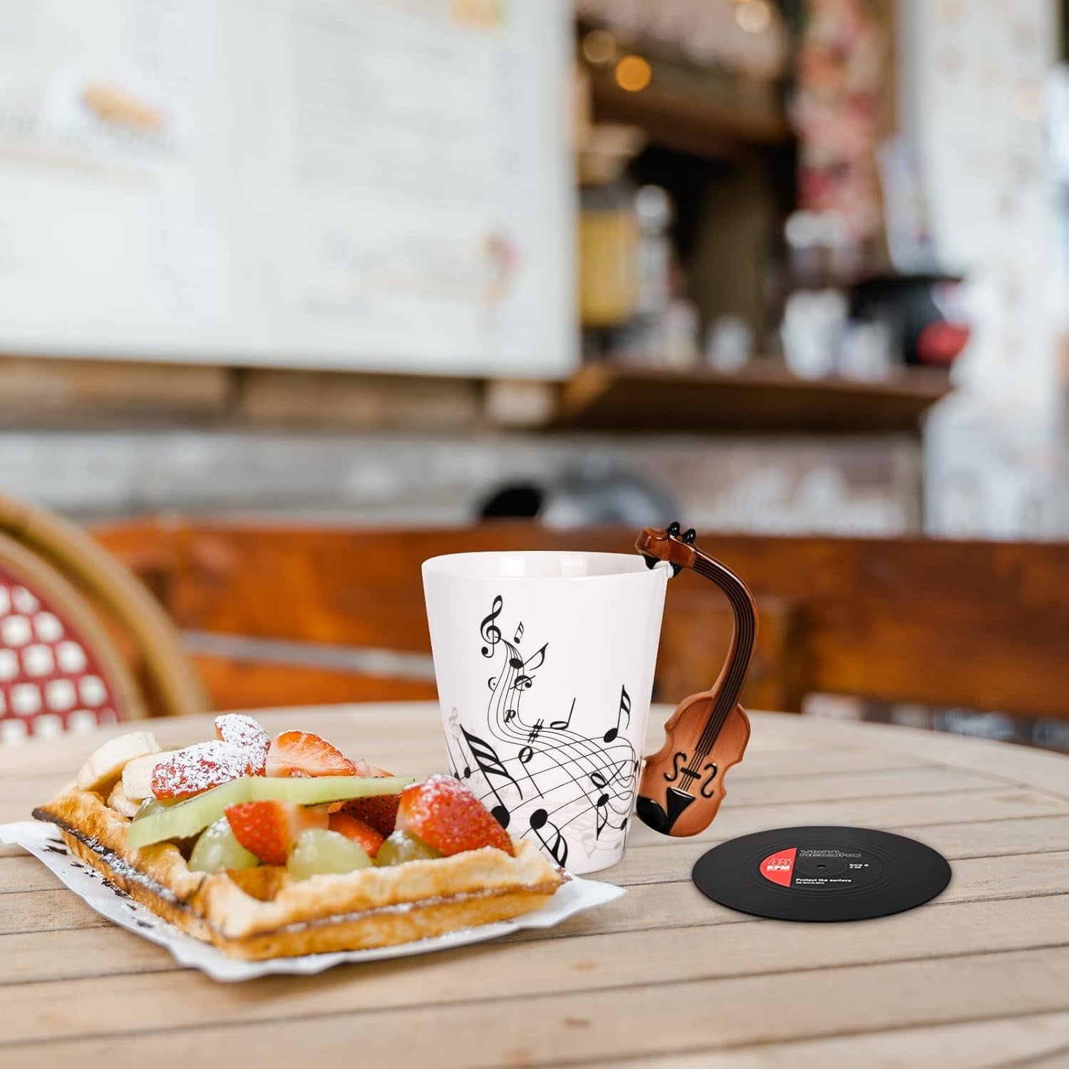Violin Mug & Vinyl Record Coaster - AMPED