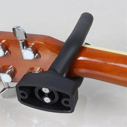 Wall Guitar Hanger — Steel Arm, Wood Base - AMPED