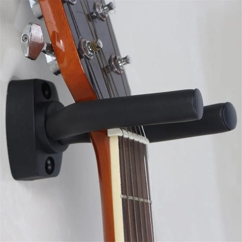 Wall Guitar Hanger — Steel Arm, Wood Base - AMPED