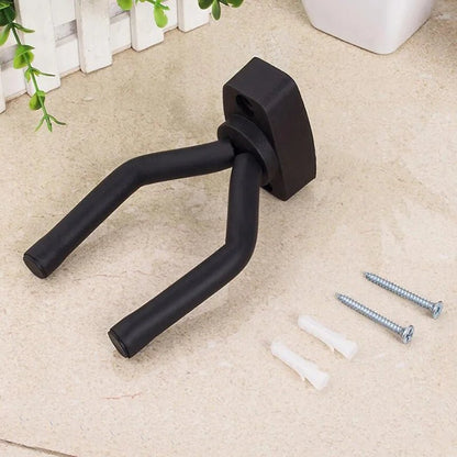 Wall Guitar Hanger — Steel Arm, Wood Base - AMPED