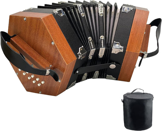 WoodTone 20 - Key Concertina Accordion - AMPED